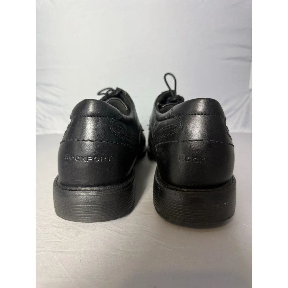 Rockport Trutech Black Leather Leader 2 Apron Toe Oxford 15 W Men's